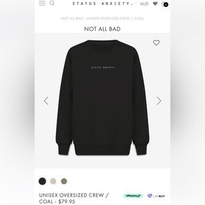 NEW Status Anxiety S - Black/Grey Oversized Sweater
